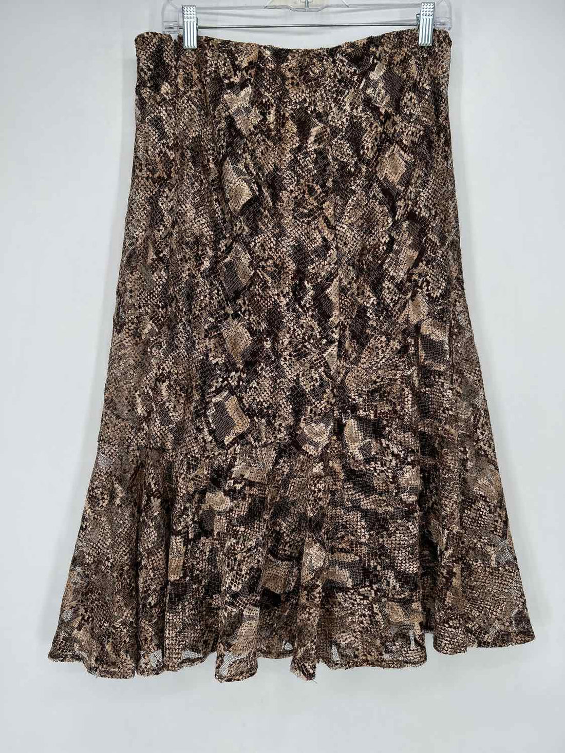 Andre Oliver Size 6 Brown Print Skirts