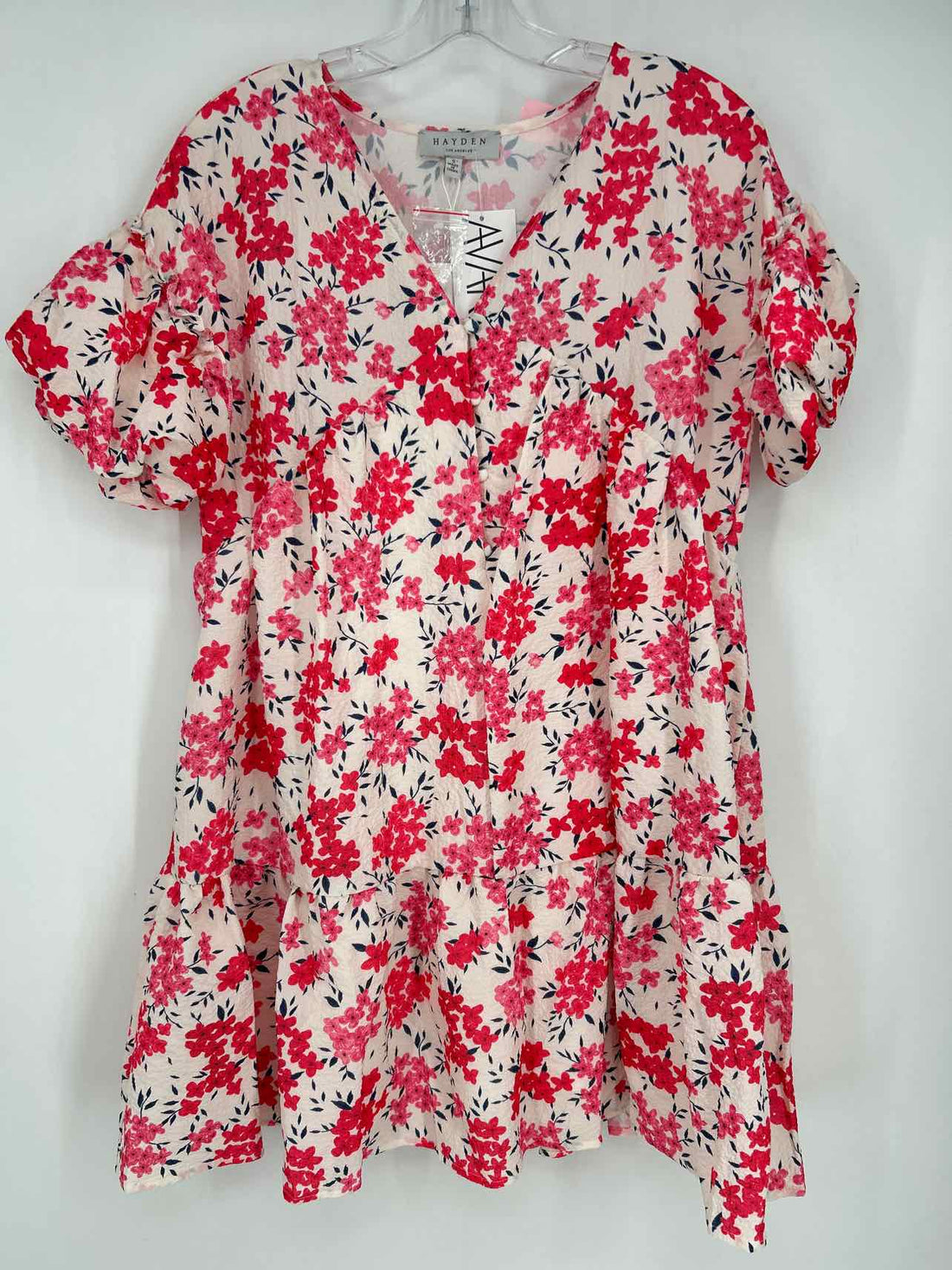 Hayden Los Angeles Size S Beige Floral Seersucker NWT Dress