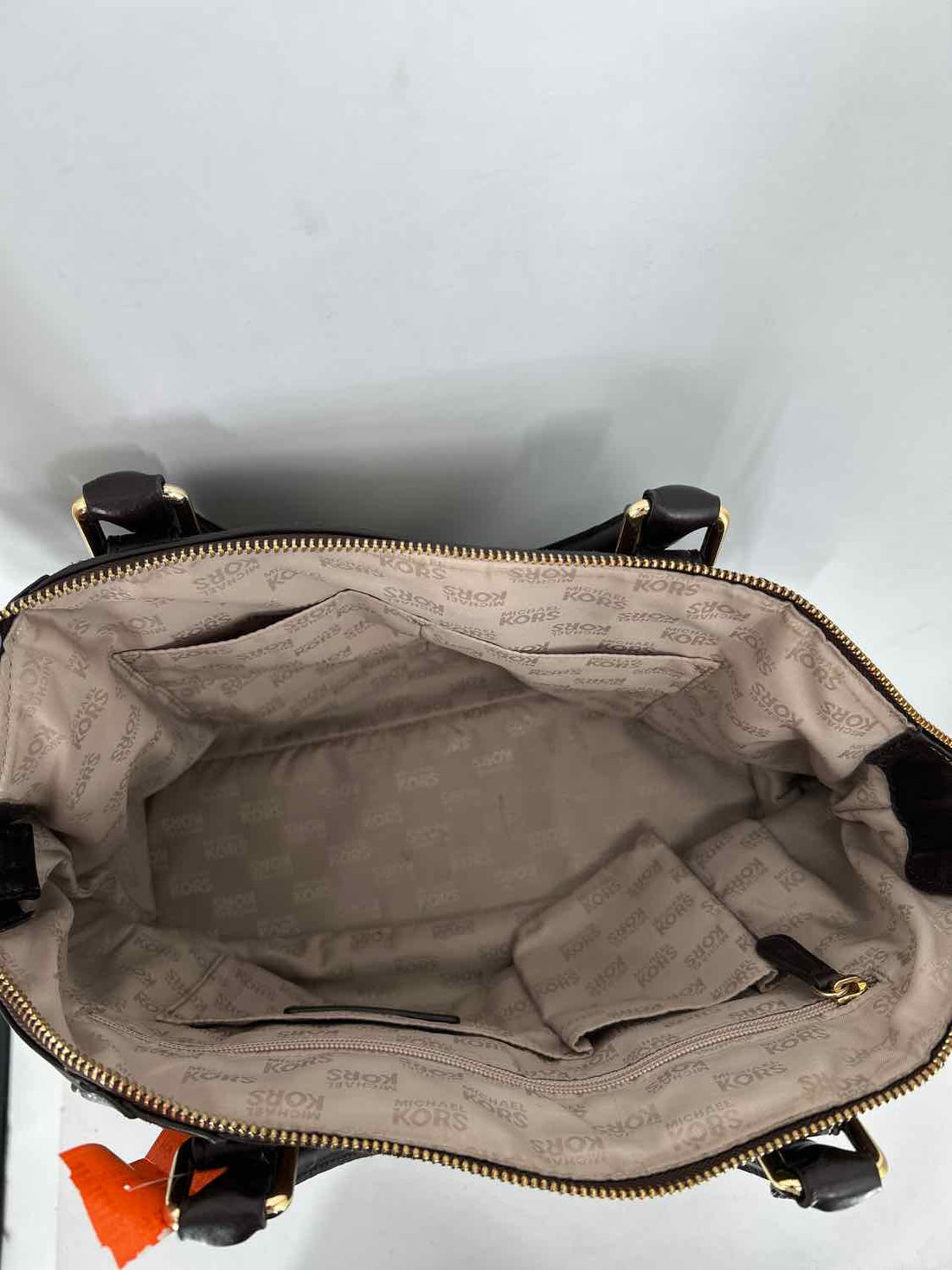 Michael Kors Dark Brown Genuine Leather Pre Owned Crossbody