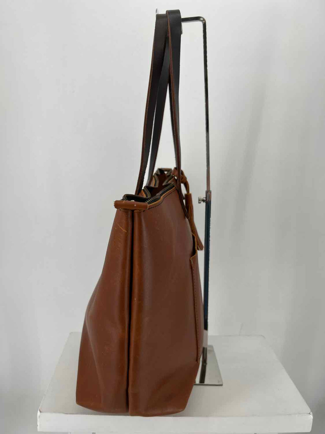Portland Leather Goods Brown Genuine Leather Pre Owned Tote