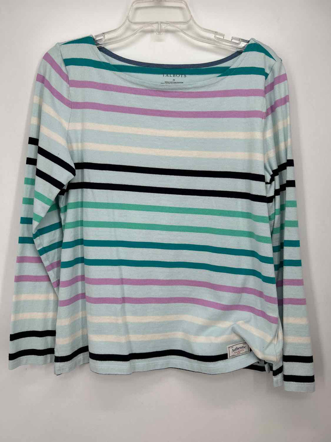 Talbots Size M Light Blue Stripe Long Sleeve