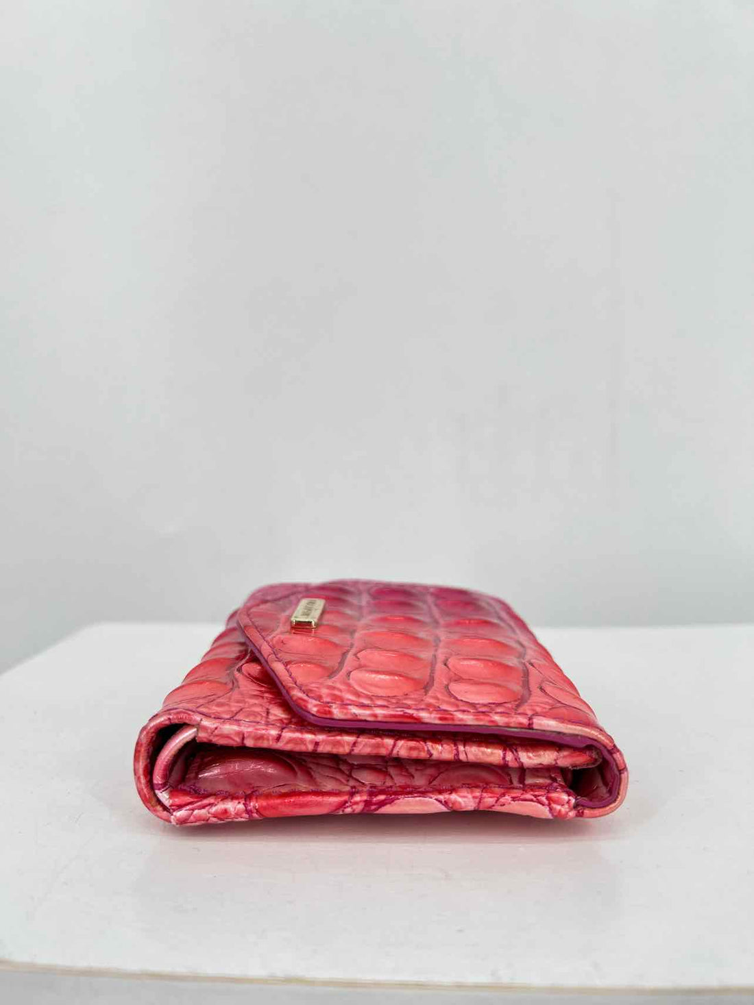 Brahmin Pink Ombre Croc Embossed Leather Wallet