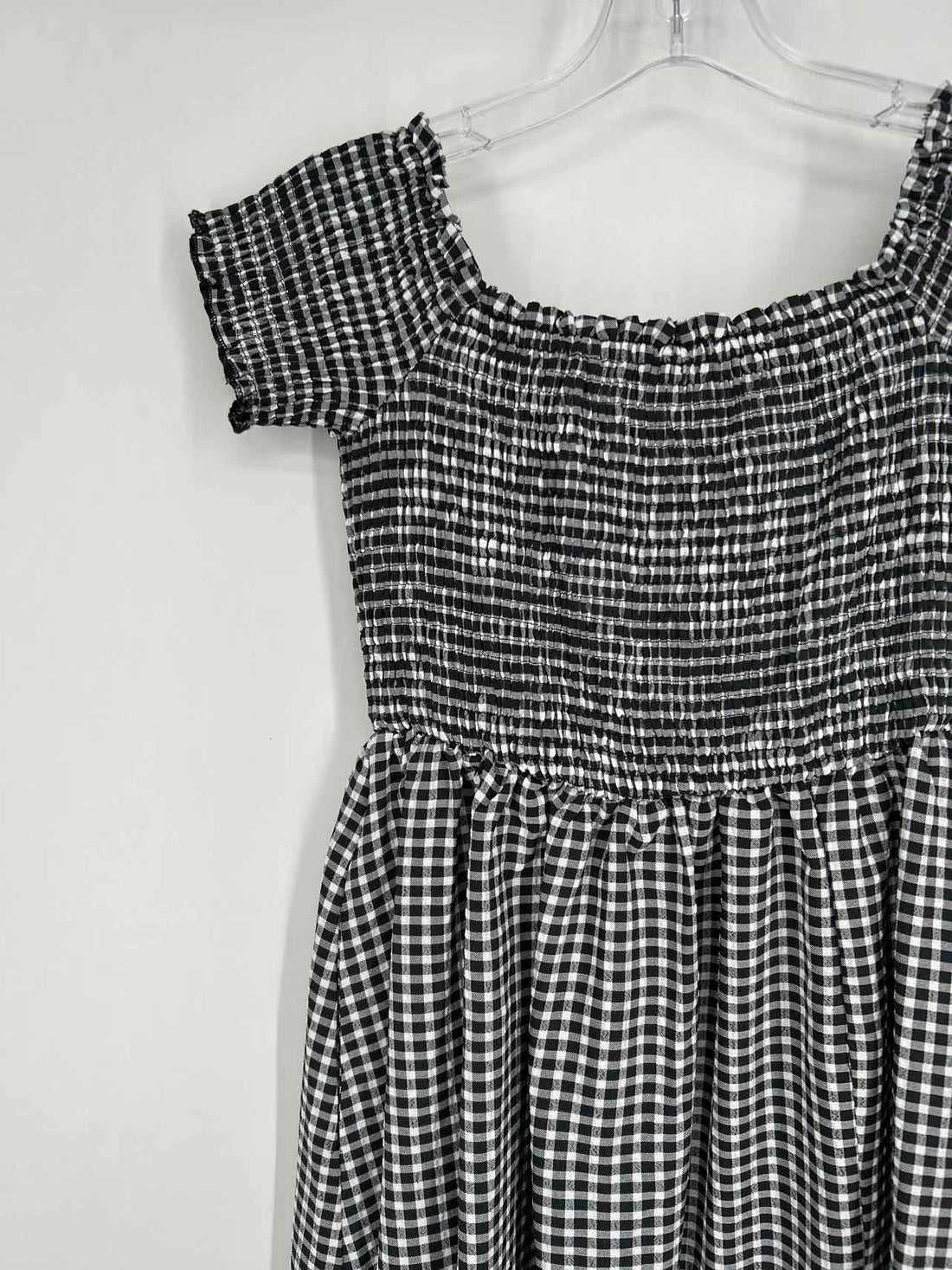 Lulus Size S Black & White Gingham Short Sleeve Dress