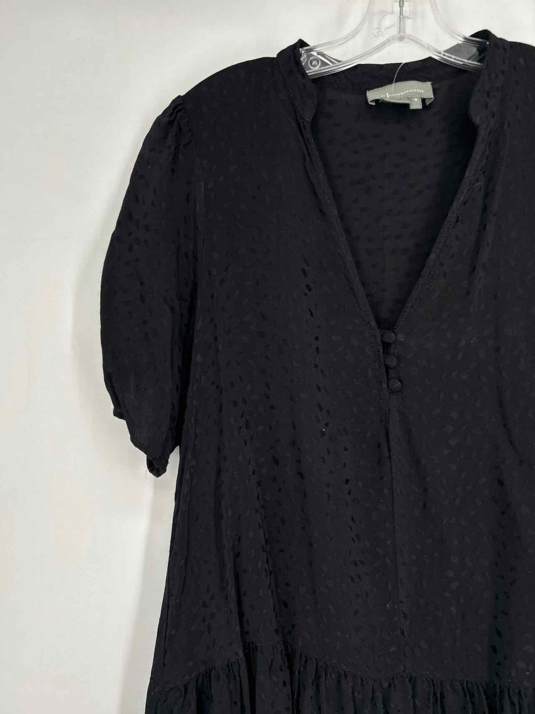 By Anthropologie Size M Black Short Sleeve Dress