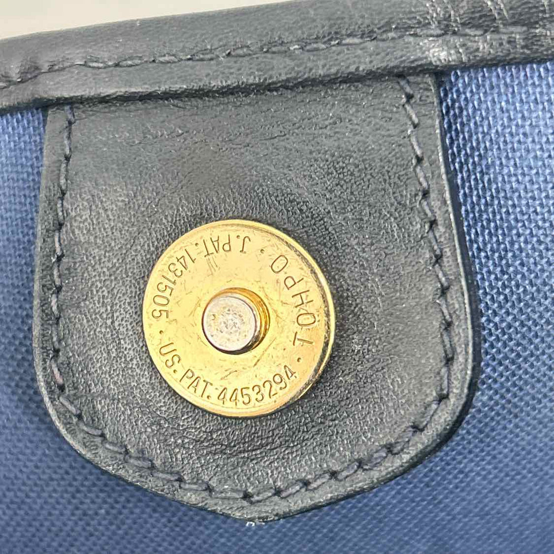 Gucci Navy Coated Canvas & Leather Vintage LUXURY
