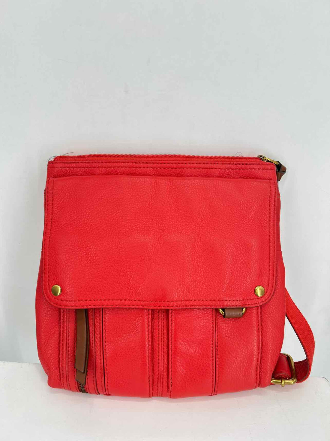 Fossil Red Leather Excellent Condition Crossbody