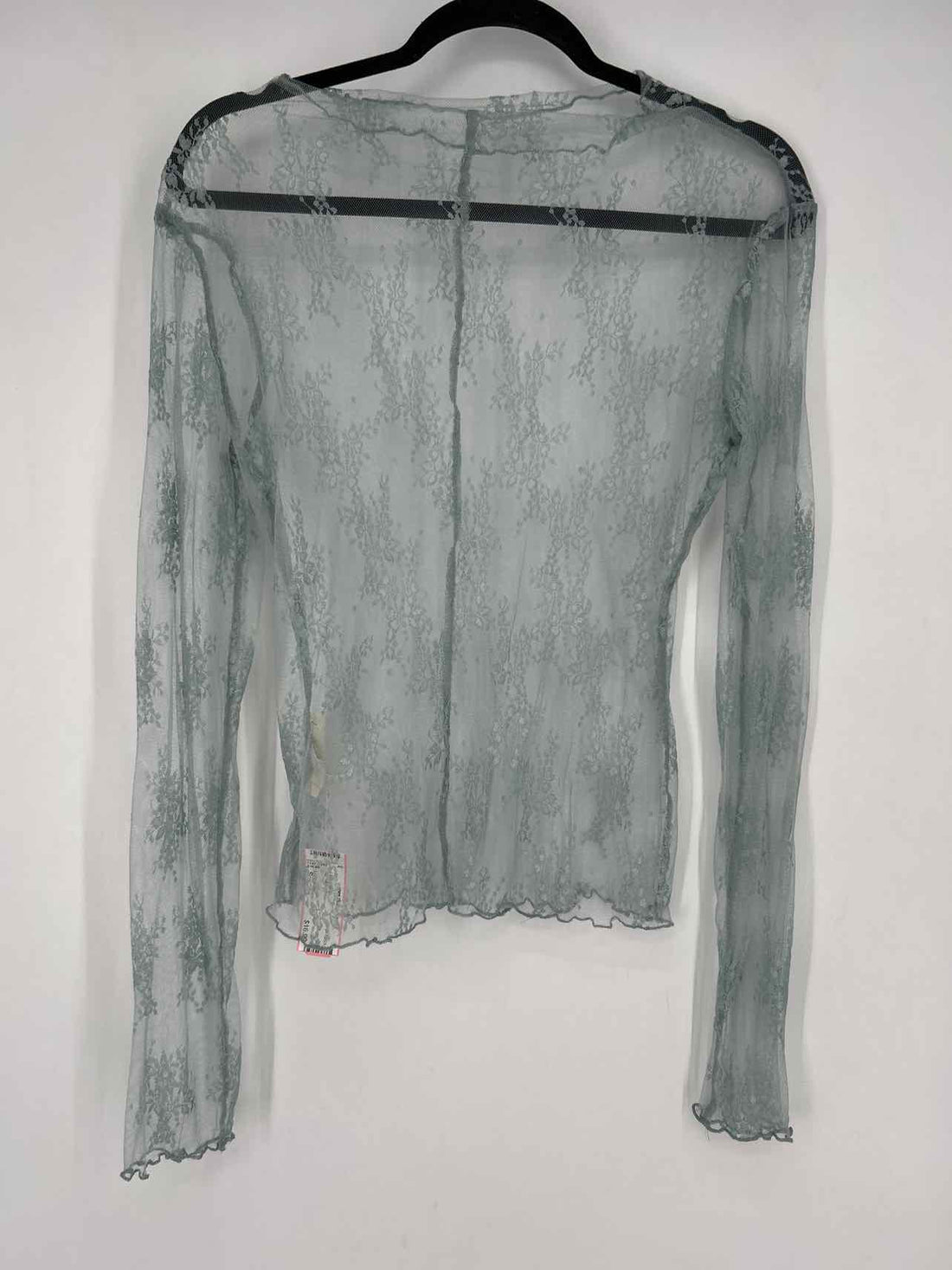 Lyn Burches Size S Light Blue Lace Long Sleeve