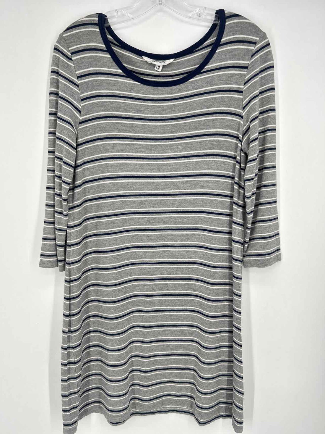 BB Dakota Size M Gray Stripe with Embroidery Dress