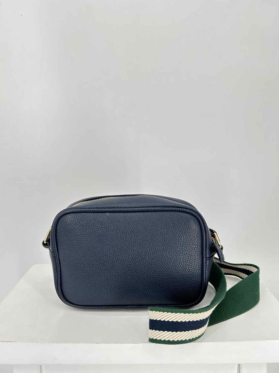 Joules Navy & Green Faux Leather Pre Owned Crossbody