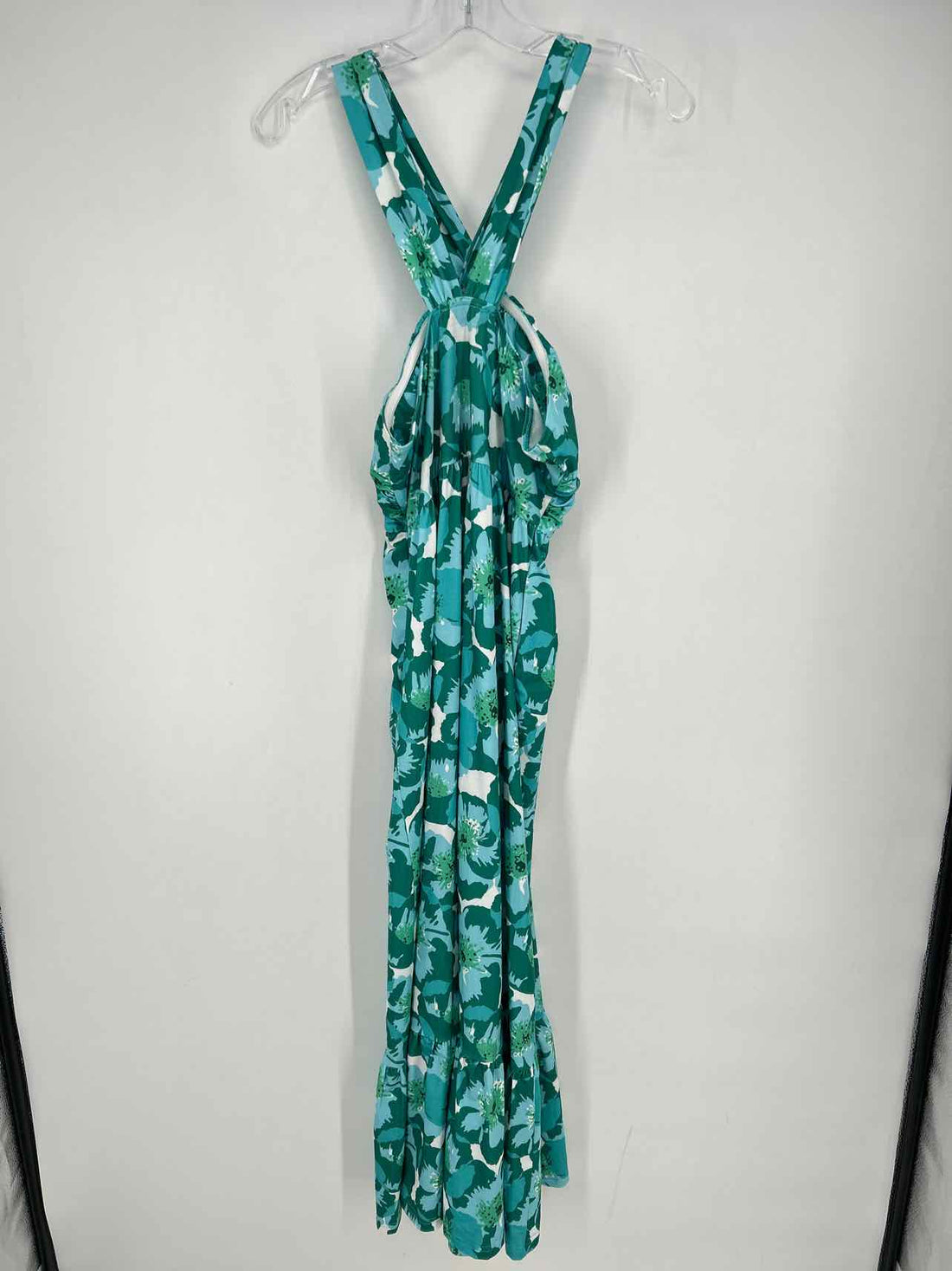 Grace Karin Size M Green & Blue Print Sleeveless Dress