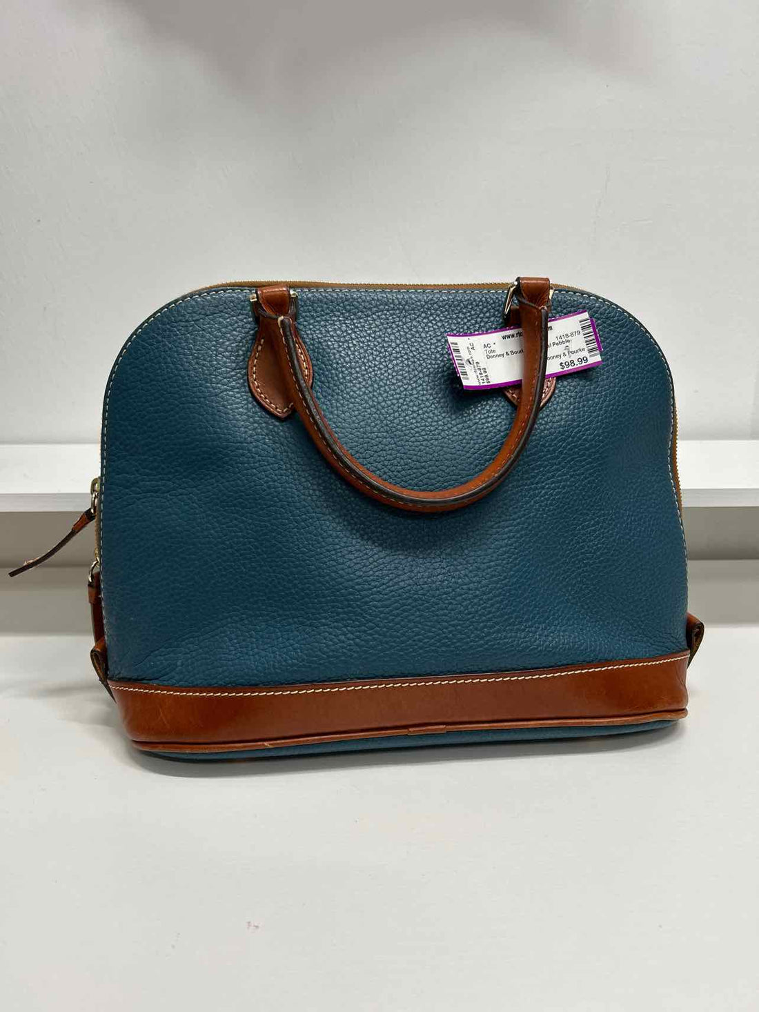 Dooney & Bourke Dark Teal Pebble Grain Domed Tote