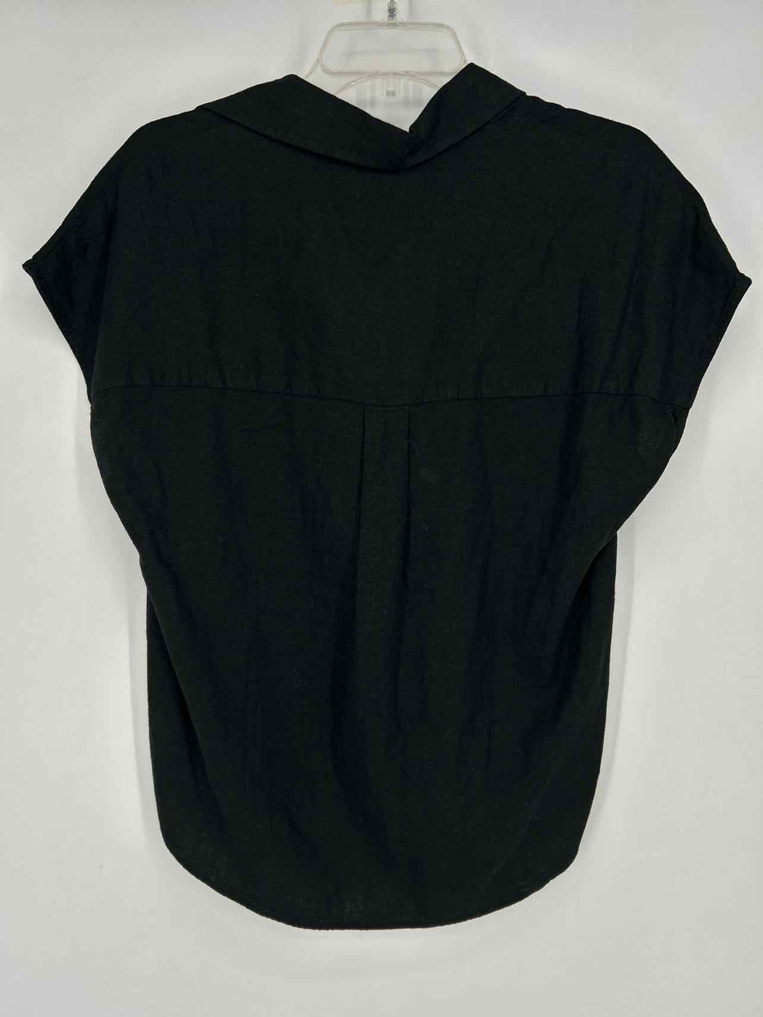 Banana Republic Size XS Black Linen Blend Short Sleeve
