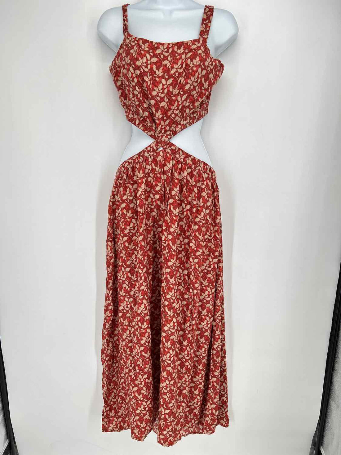 Natural Life Size M Rust Floral Sleeveless Maxi