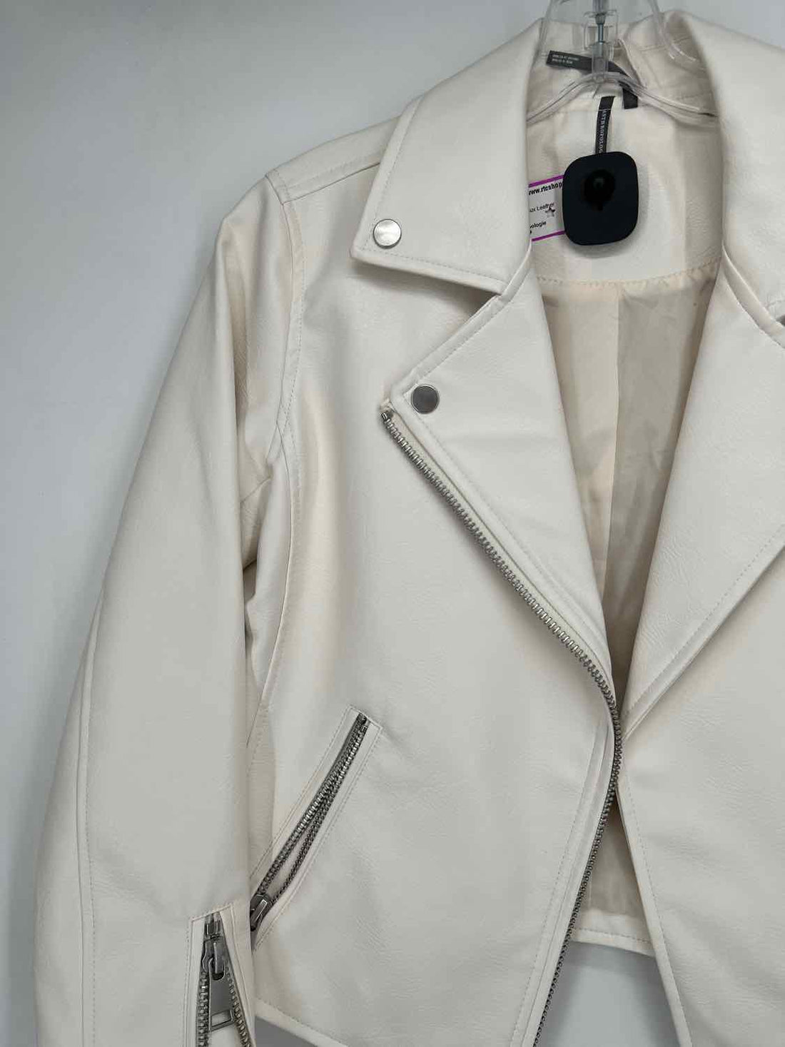Anthropologie Size XSP White Faux Leather Jacket