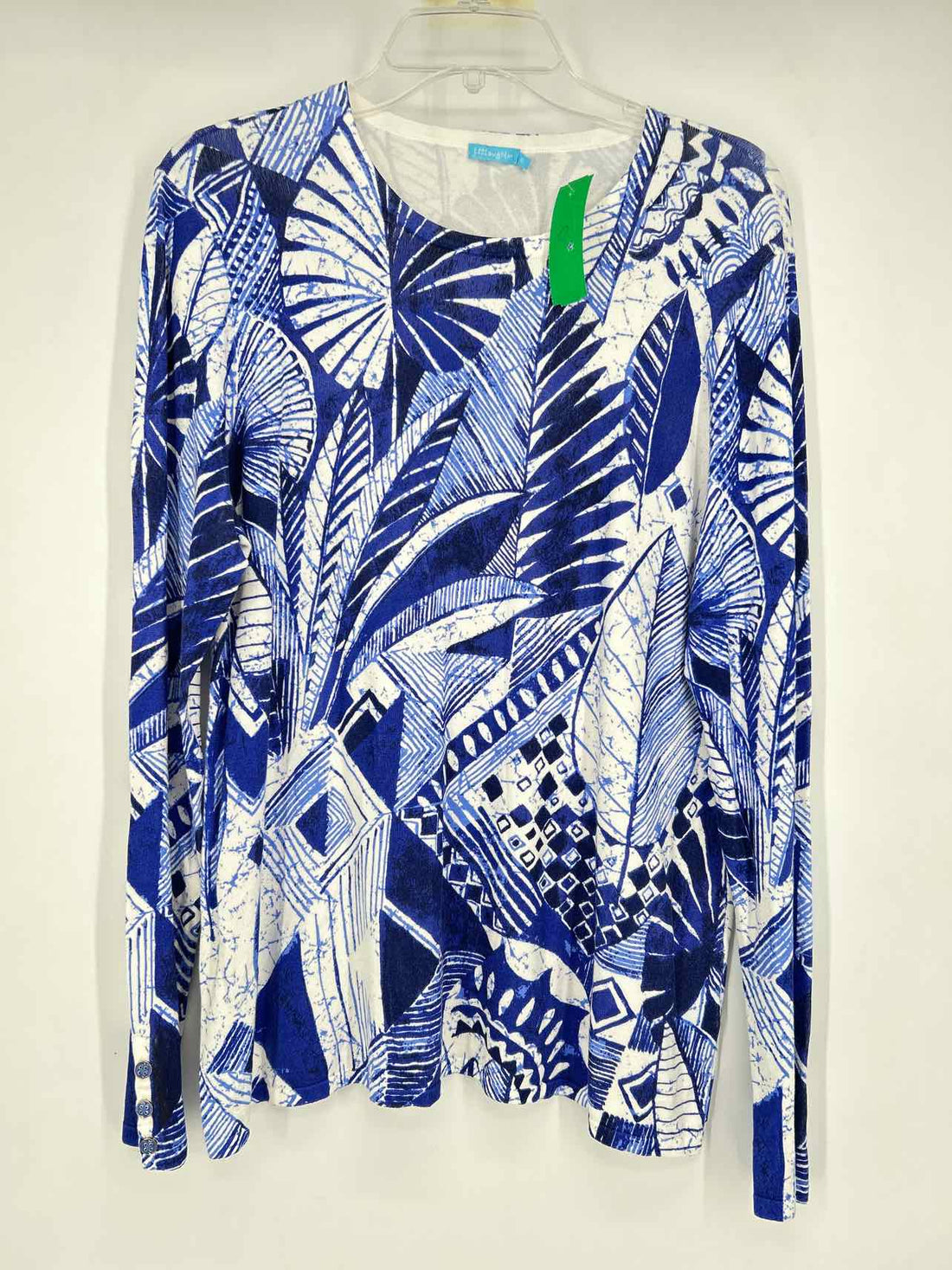 J McLaughlin Size XL Blue & White Sweater