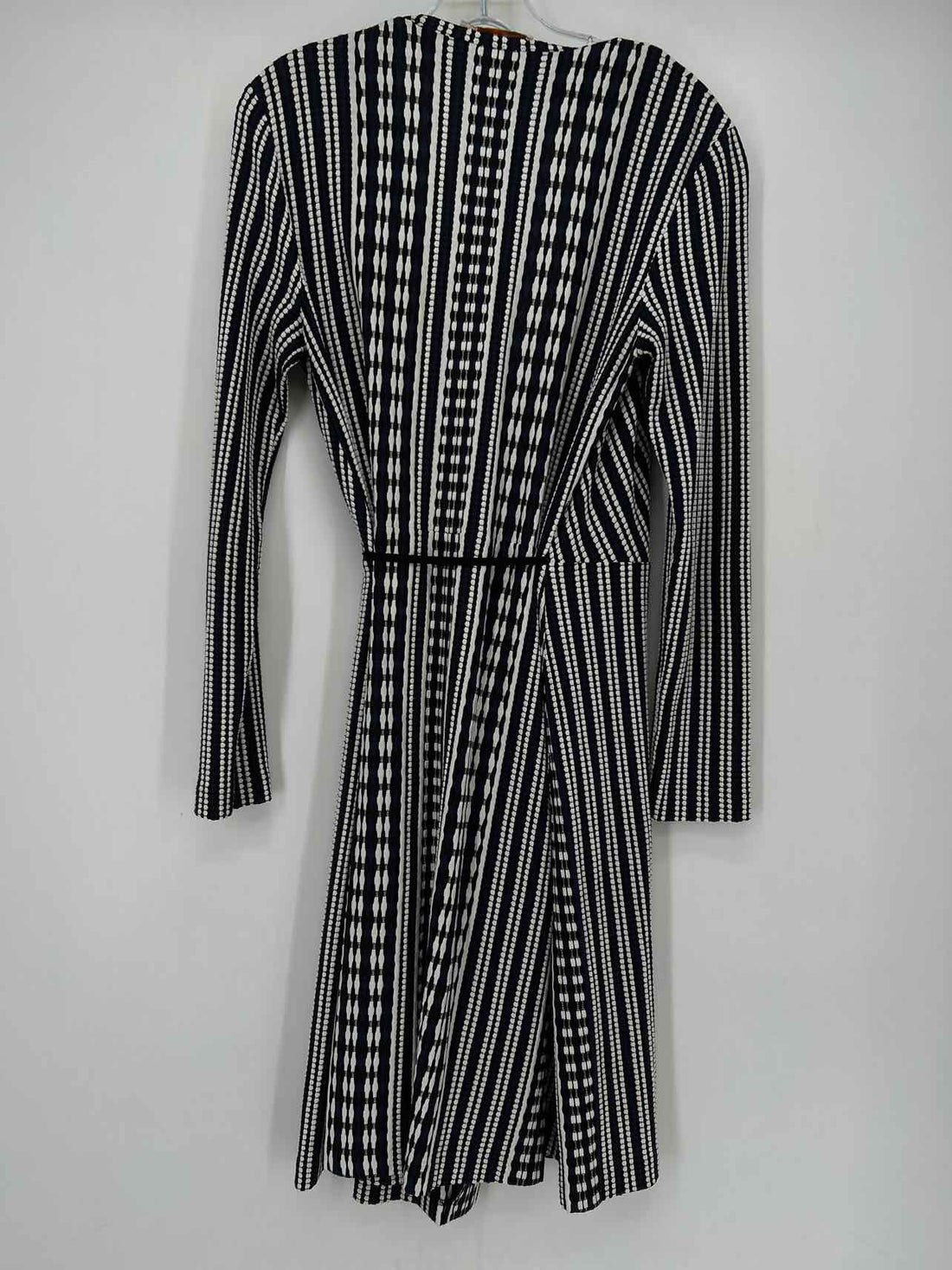 Tory Burch Size L Navy & Black Print Wrap Dress