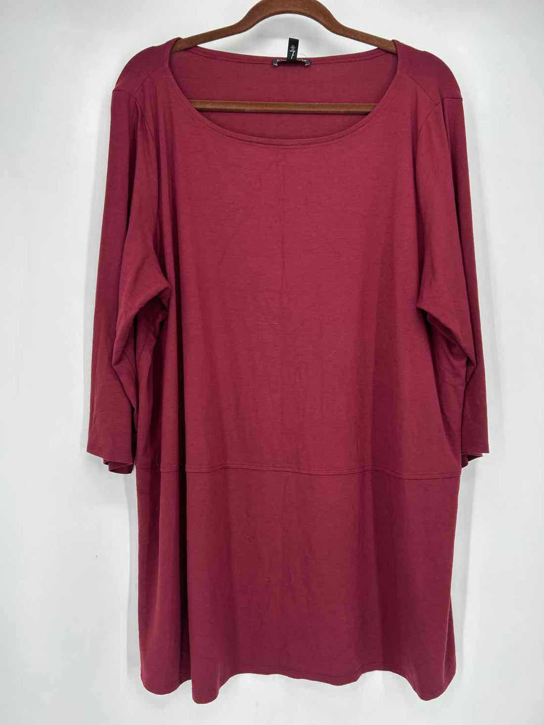 Eileen Fisher Size 3X Dark Maroon Top/Blouse Long Sleeve