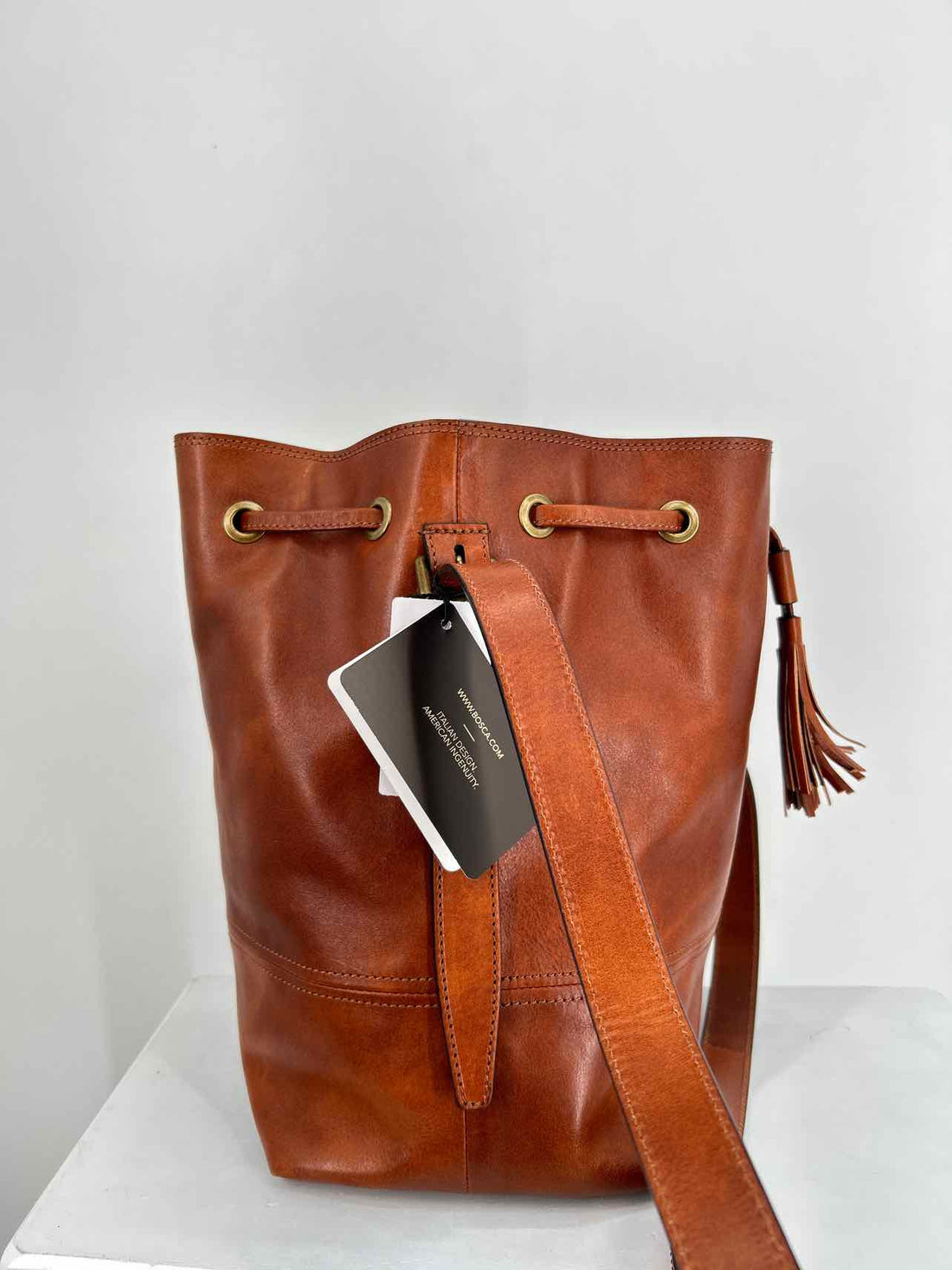 BOSCA Cognac Leather NWT Shoulder