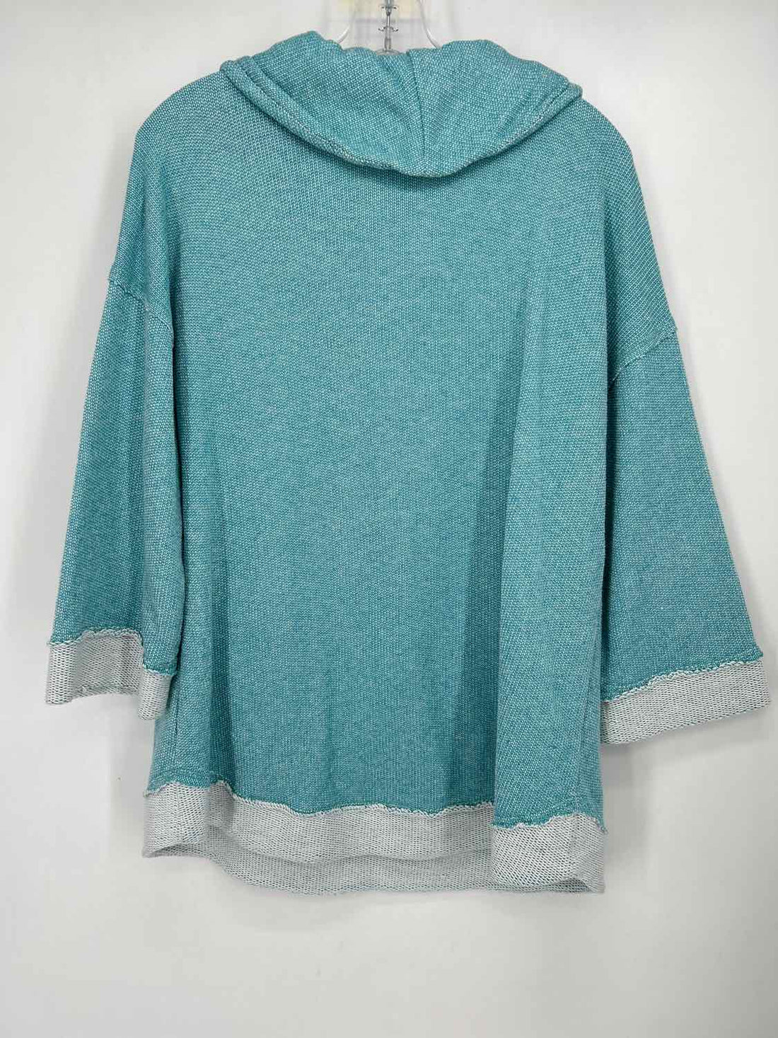 Soft Surroundings Size XL Aqua & White Sweater