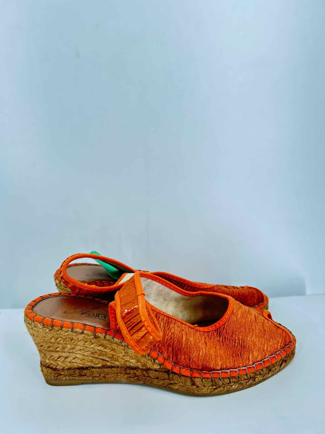 Azura Women Size 38 (7.5-8) Orange Espadrilles Wedges