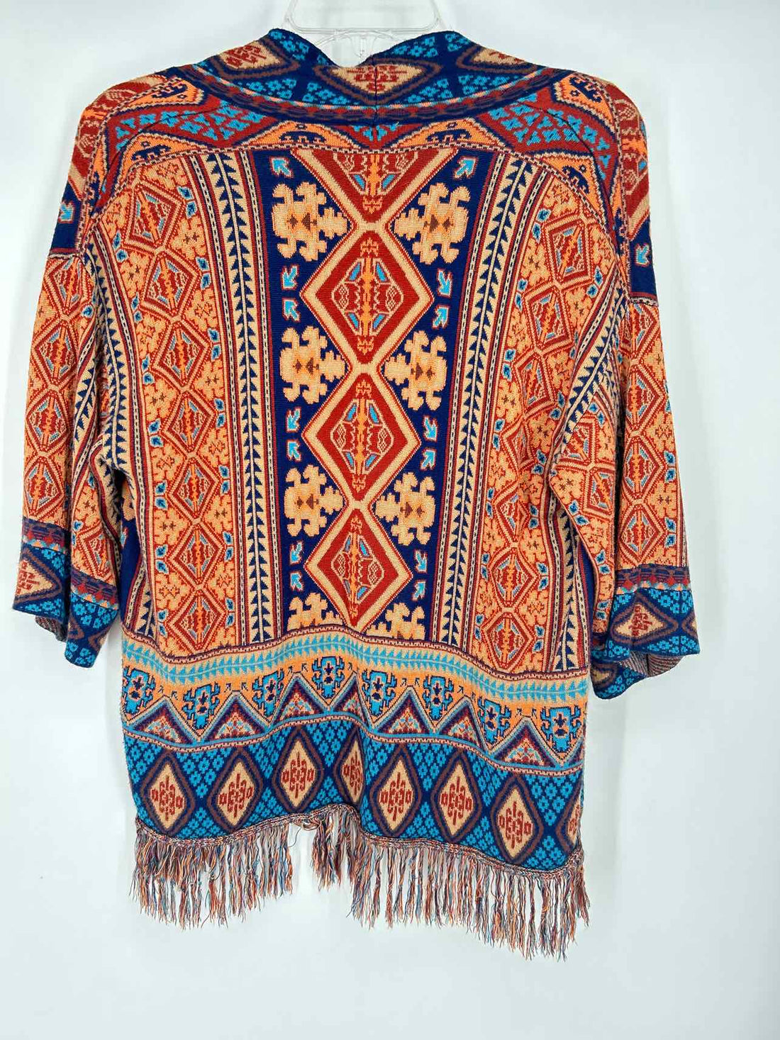 Ruby Rd Size LP Navy & Tan Print Cardigan
