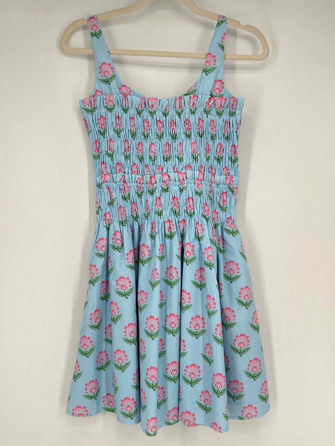 TCEC M Blue & Pink Floral Smocked New Boutique Dress
