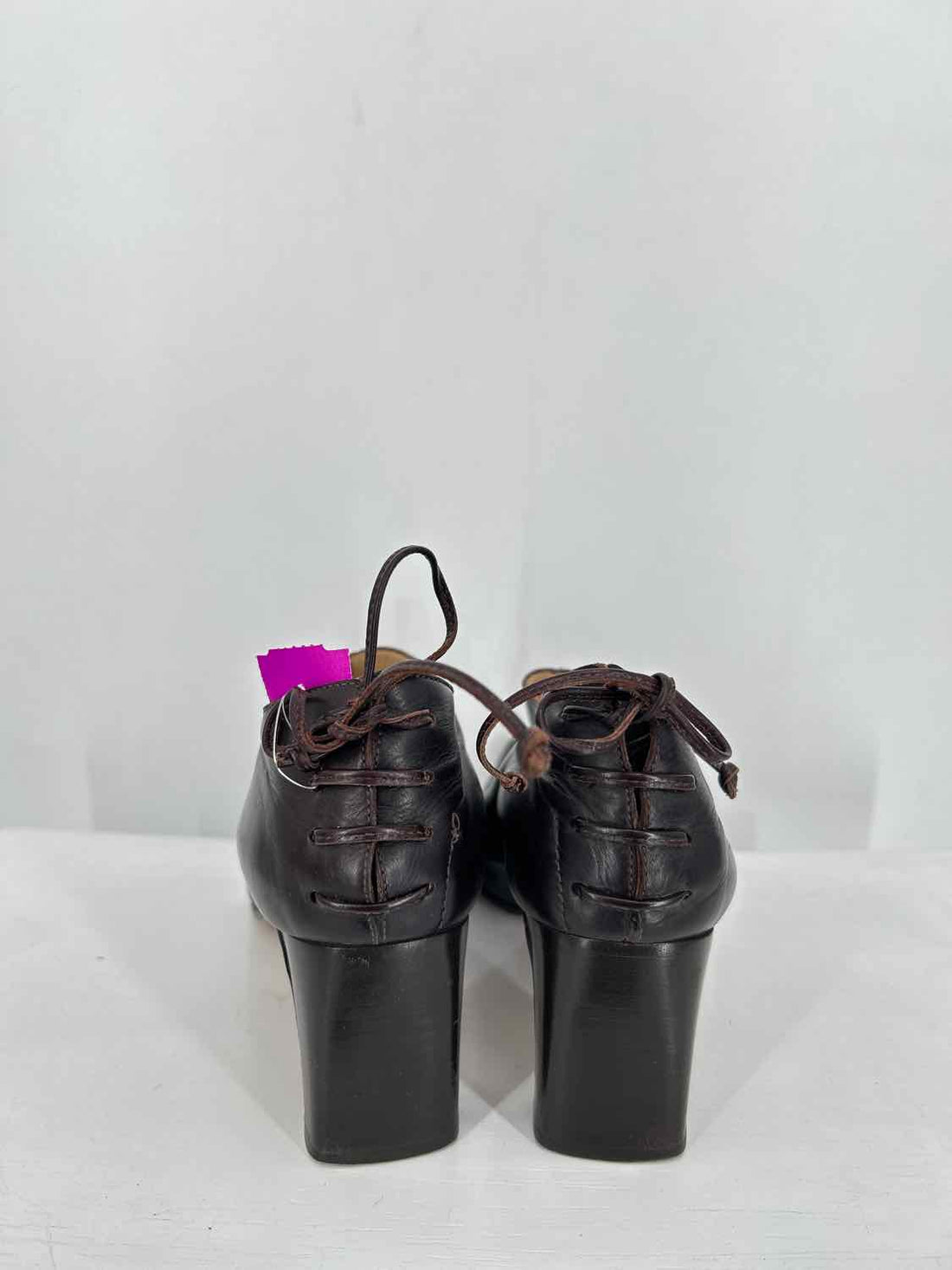 Bottega Veneta Women Size 7.5 Dark Brown Square Toe Lace Up Back Ankle Boot