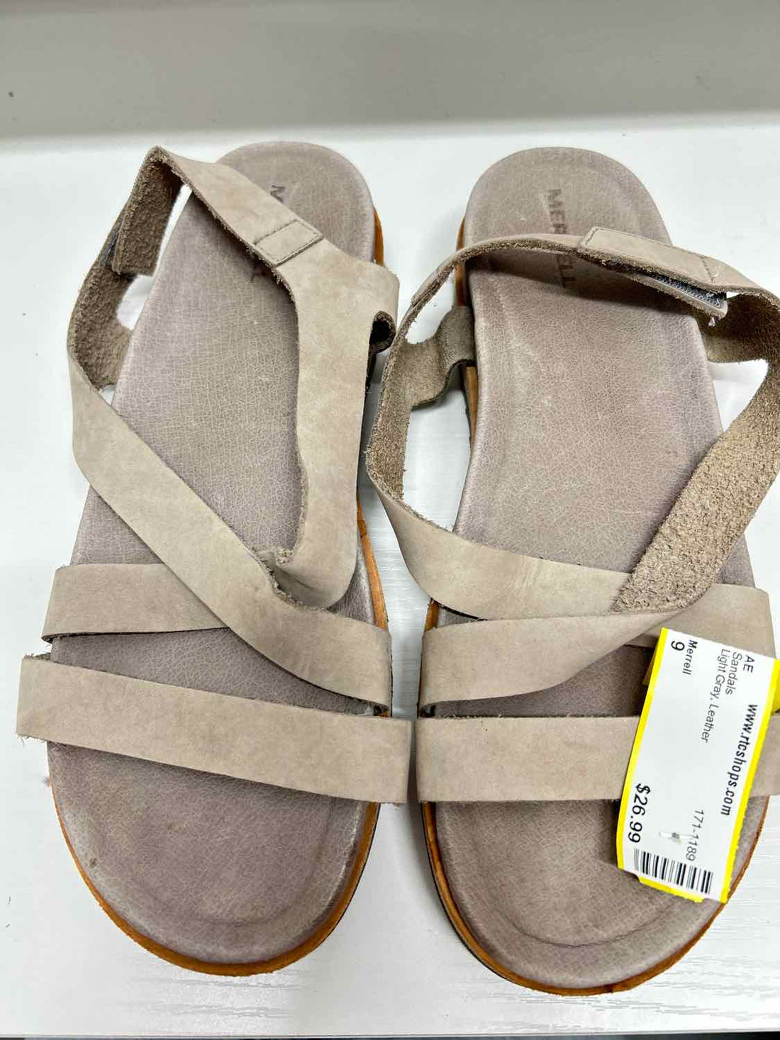 Merrell Women Size 9 Light Gray Leather Sandals