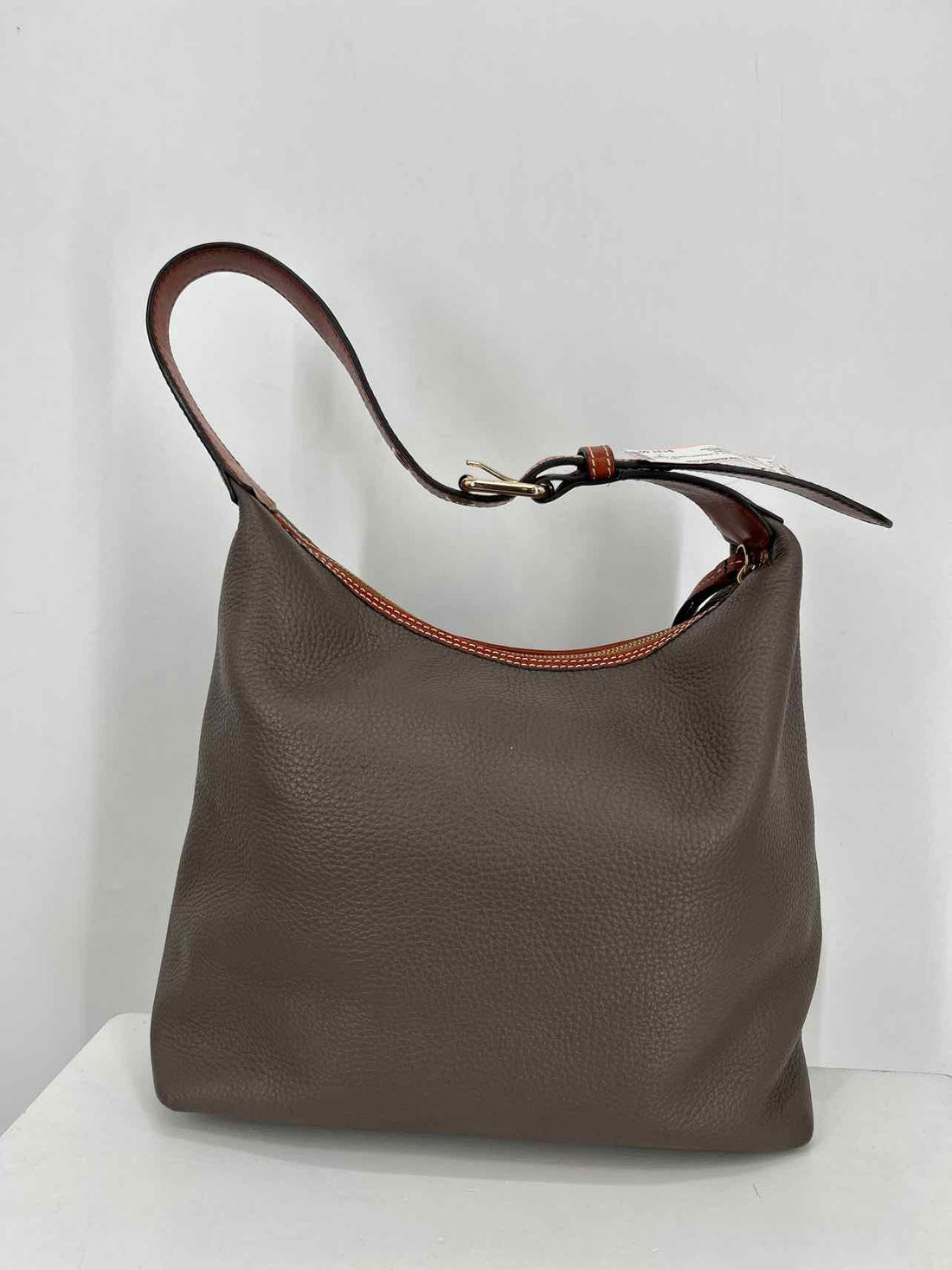 Dooney & Bourke Gray Pebbled Leather Good Hobo