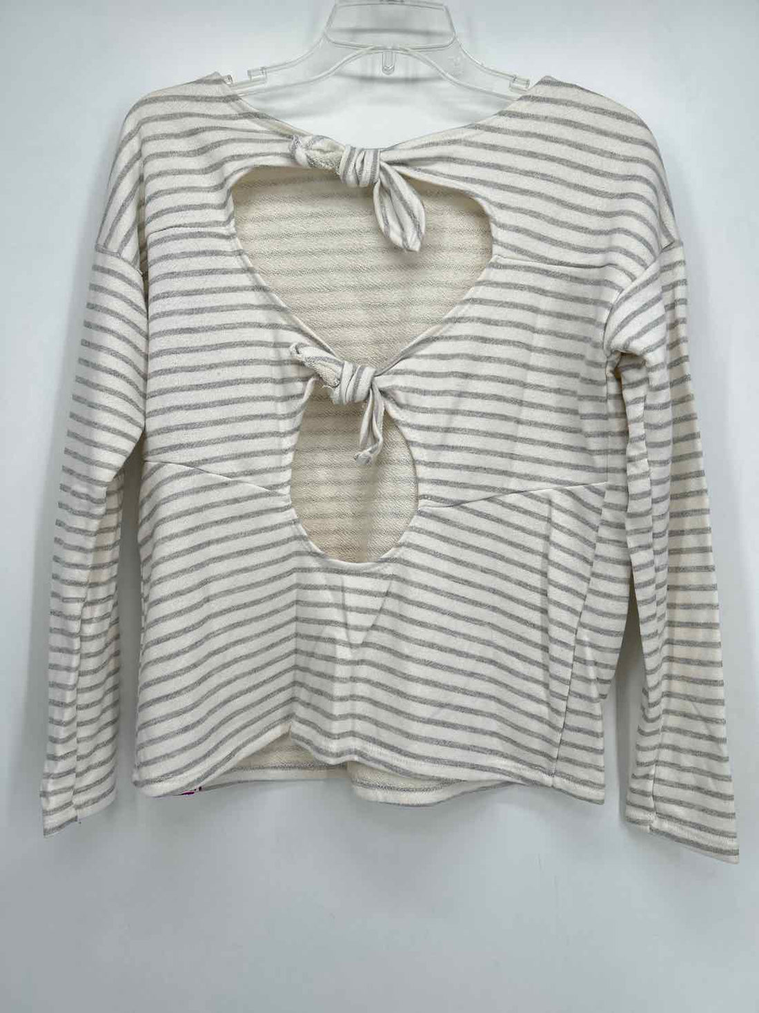 Jolie Size S White & Gray Striped Sweater