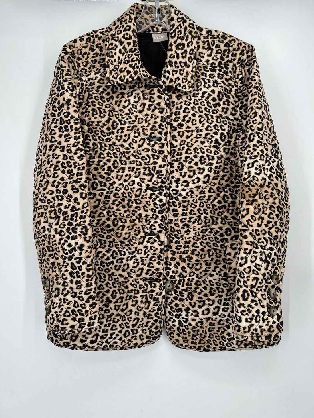 Chicos Size 2(L) Leopard Jacket