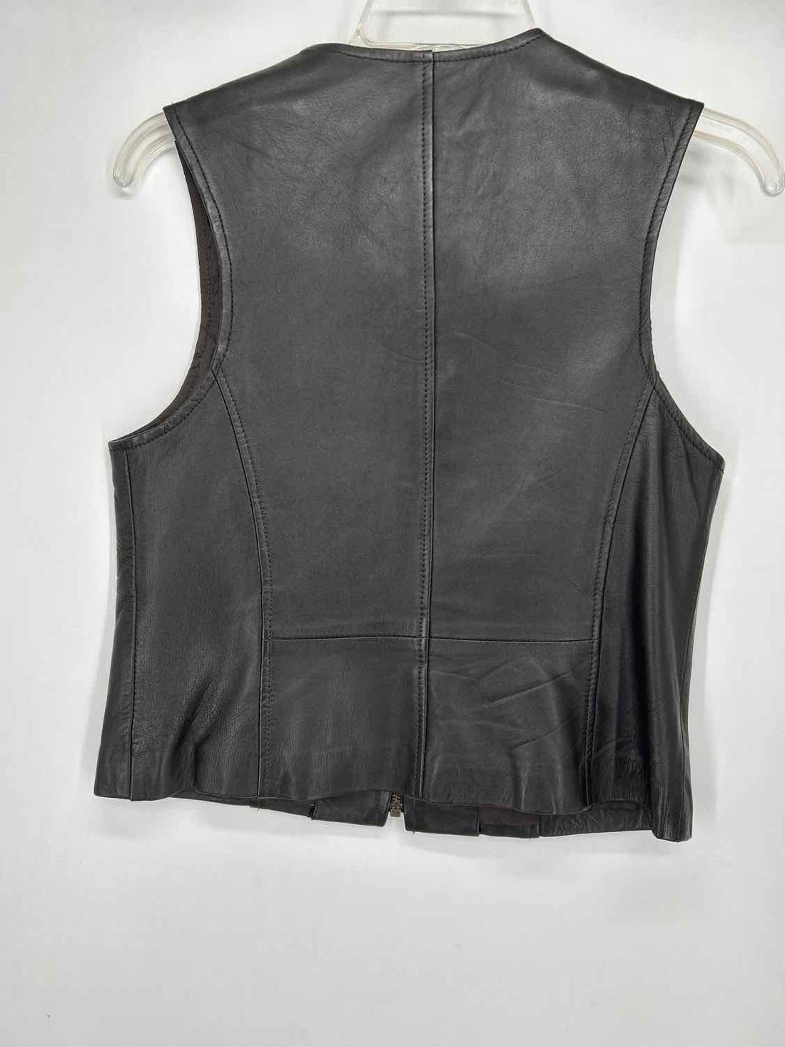 Petite Sophisticate Size S Brown Leather Vintage Vest