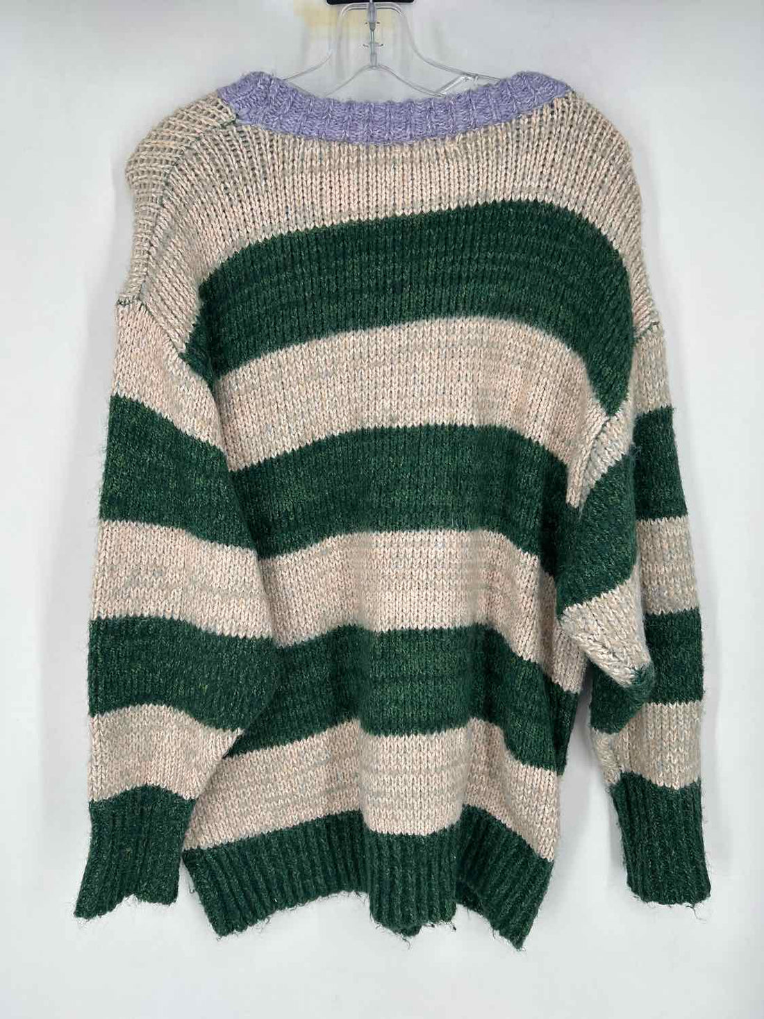 Aemi + Co Size M Green Stripe Sweater