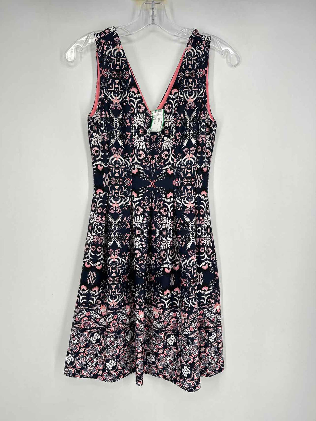 Vince Camuto Size 0 Navy & Pink Print Dress
