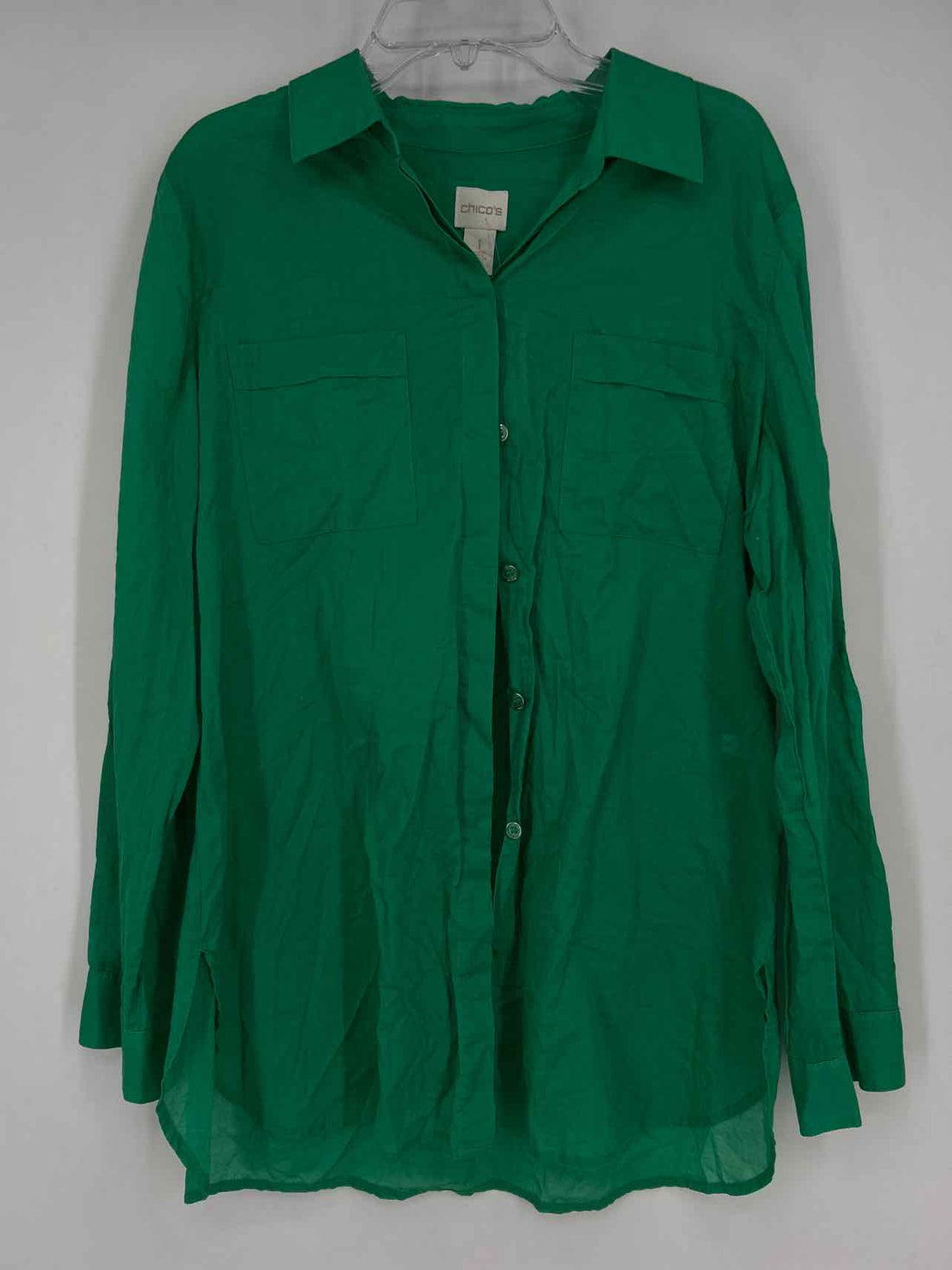 Chicos Size 1 (M) Green Long Sleeve