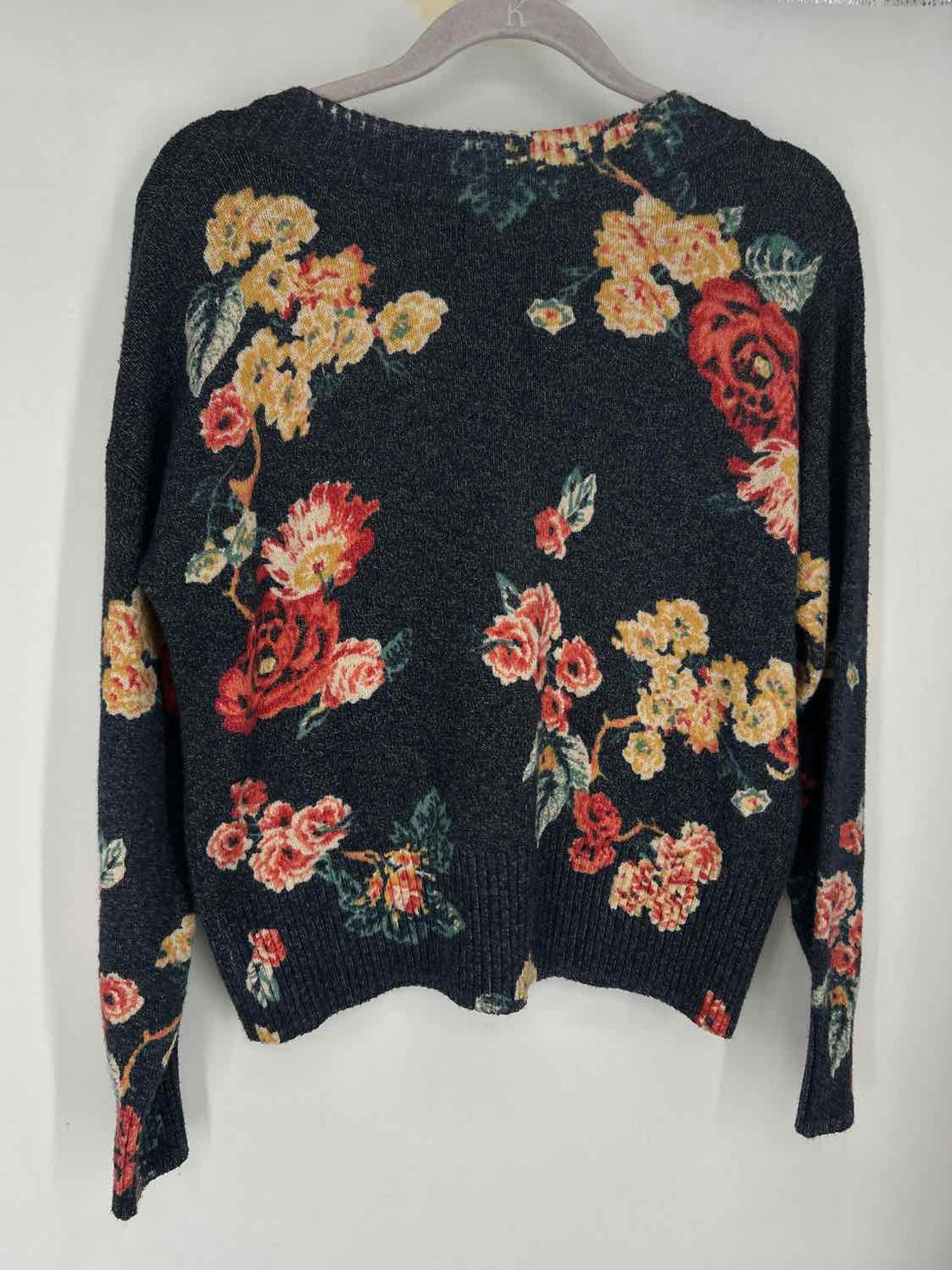 Lauren Conrad Size XS Blue Floral Sweater