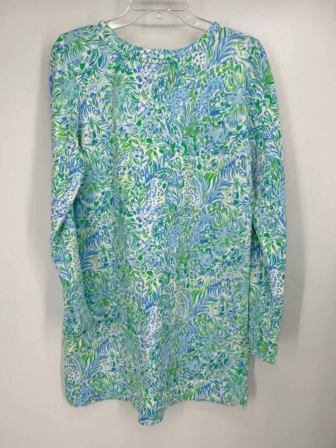 Lilly Pulitzer L White Blue & Green Long Sleeve Lilly Pulitzer Dress