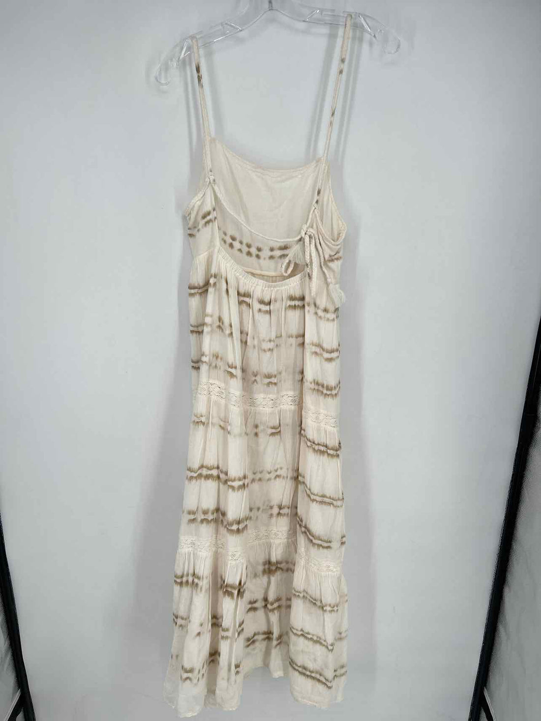 Aerie Size L White & Taupe Sleeveless Maxi