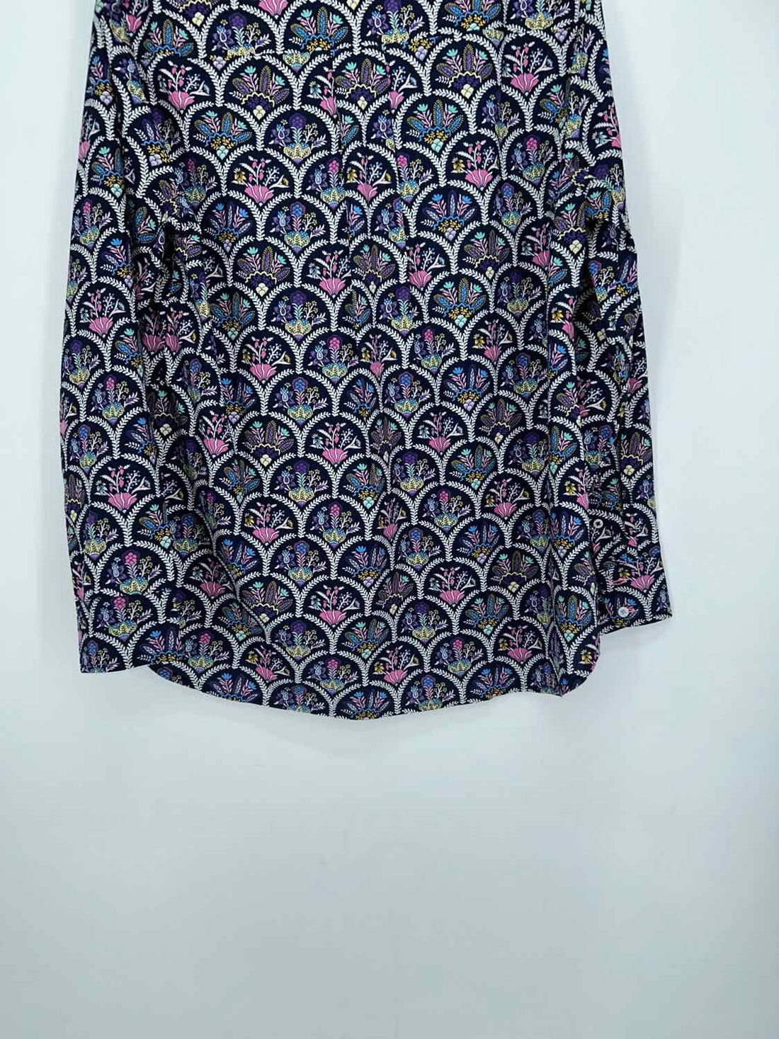 Talbots Size M Navy Print Long Sleeve