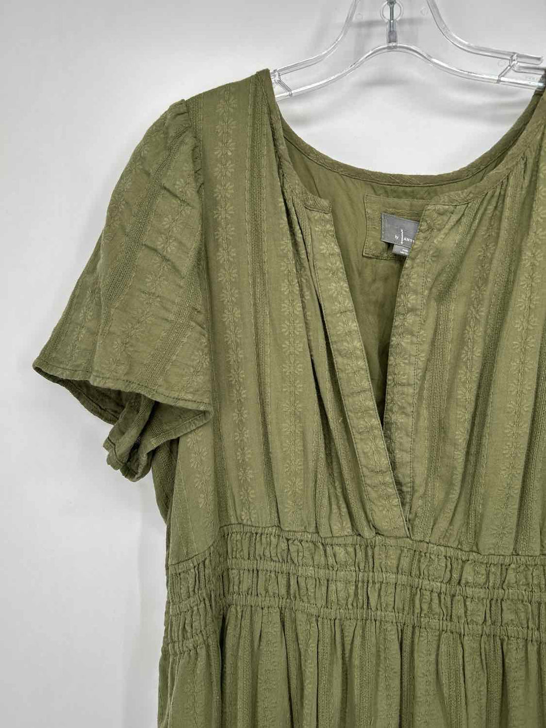 By Anthropologie Size XL Green Short Sleeve Dress
