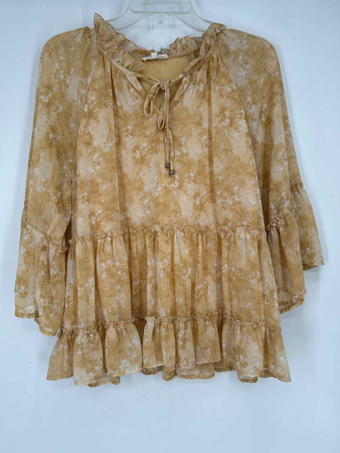 Entro Size S Tan Print Long Sleeve