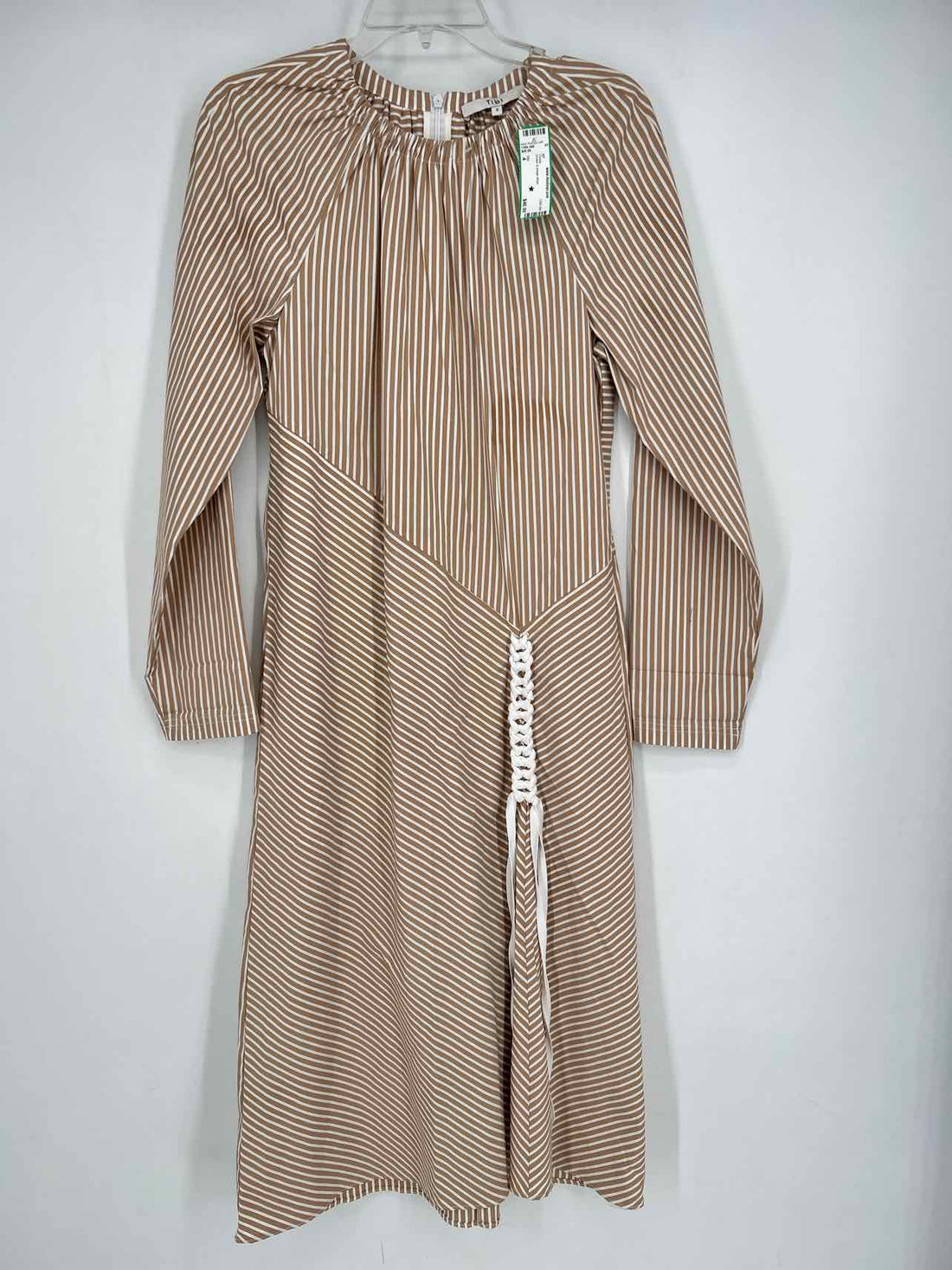 Tibi Size 4 cream & beige stripe Dress
