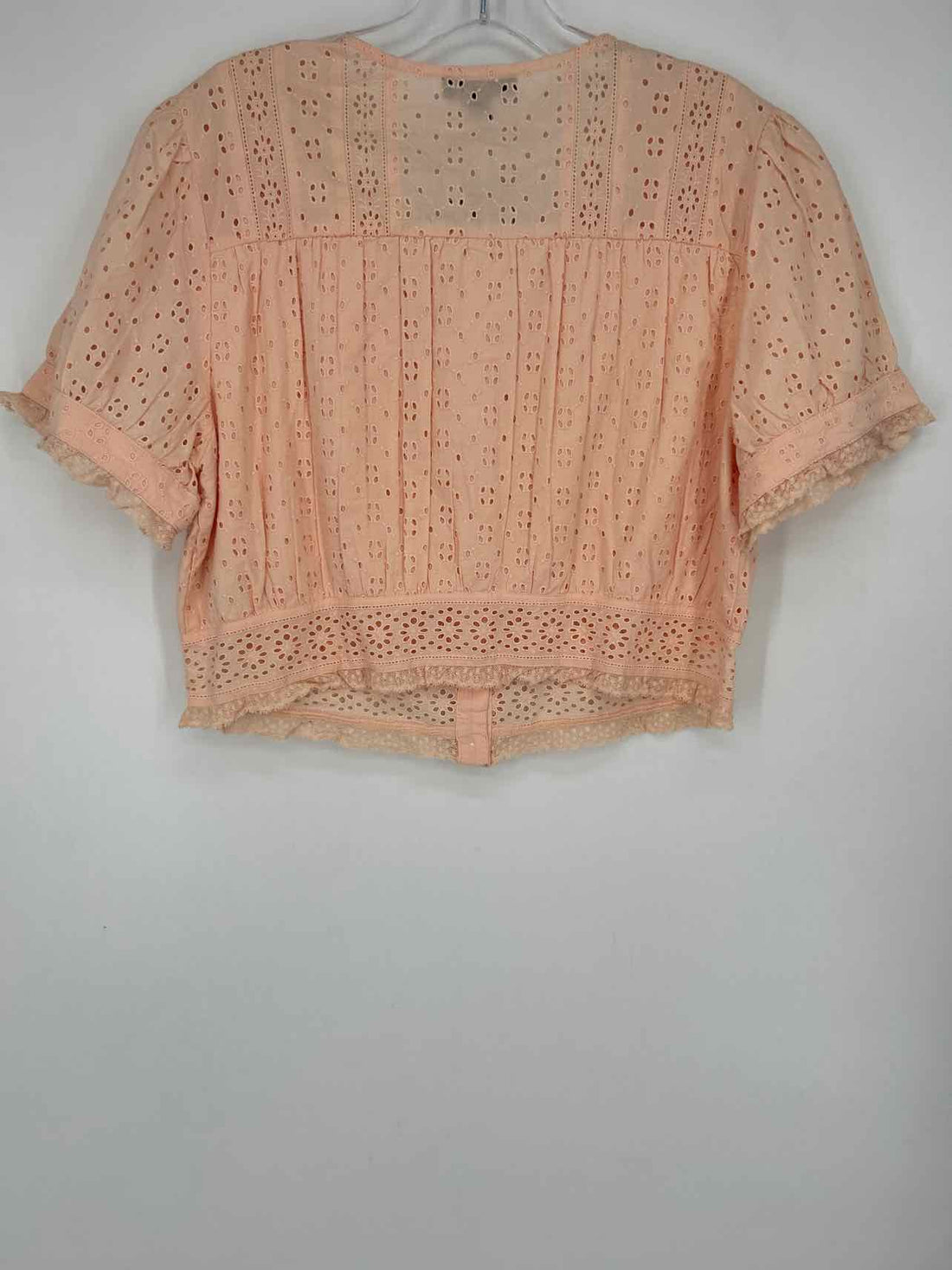 J Crew Size L Peach Eyelet NWT Short Sleeve