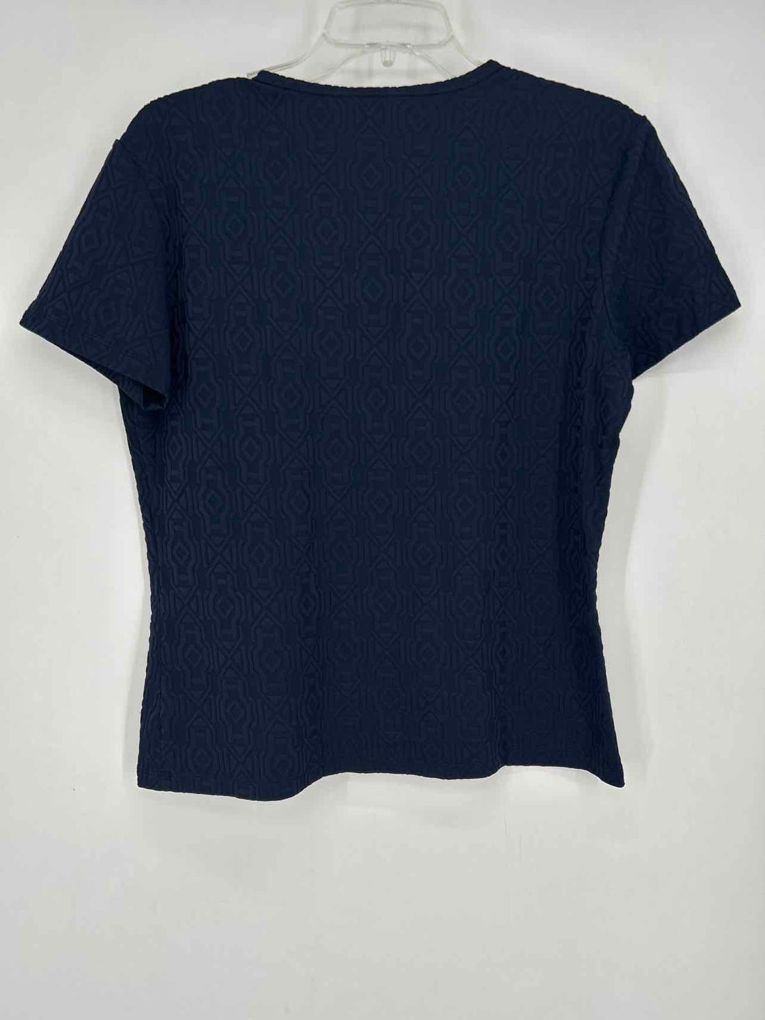 J McLaughlin Size XL Navy Textured Short Sleeve