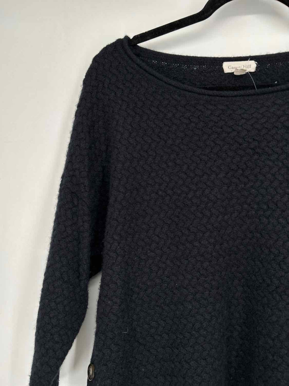 Garnet Hill Size L Black Cashmere Sweater