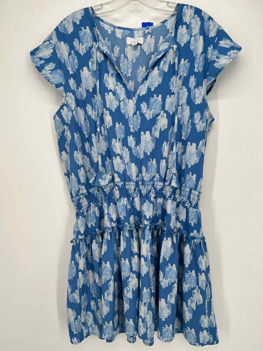 Mud Pie Size L Blue & White Dress