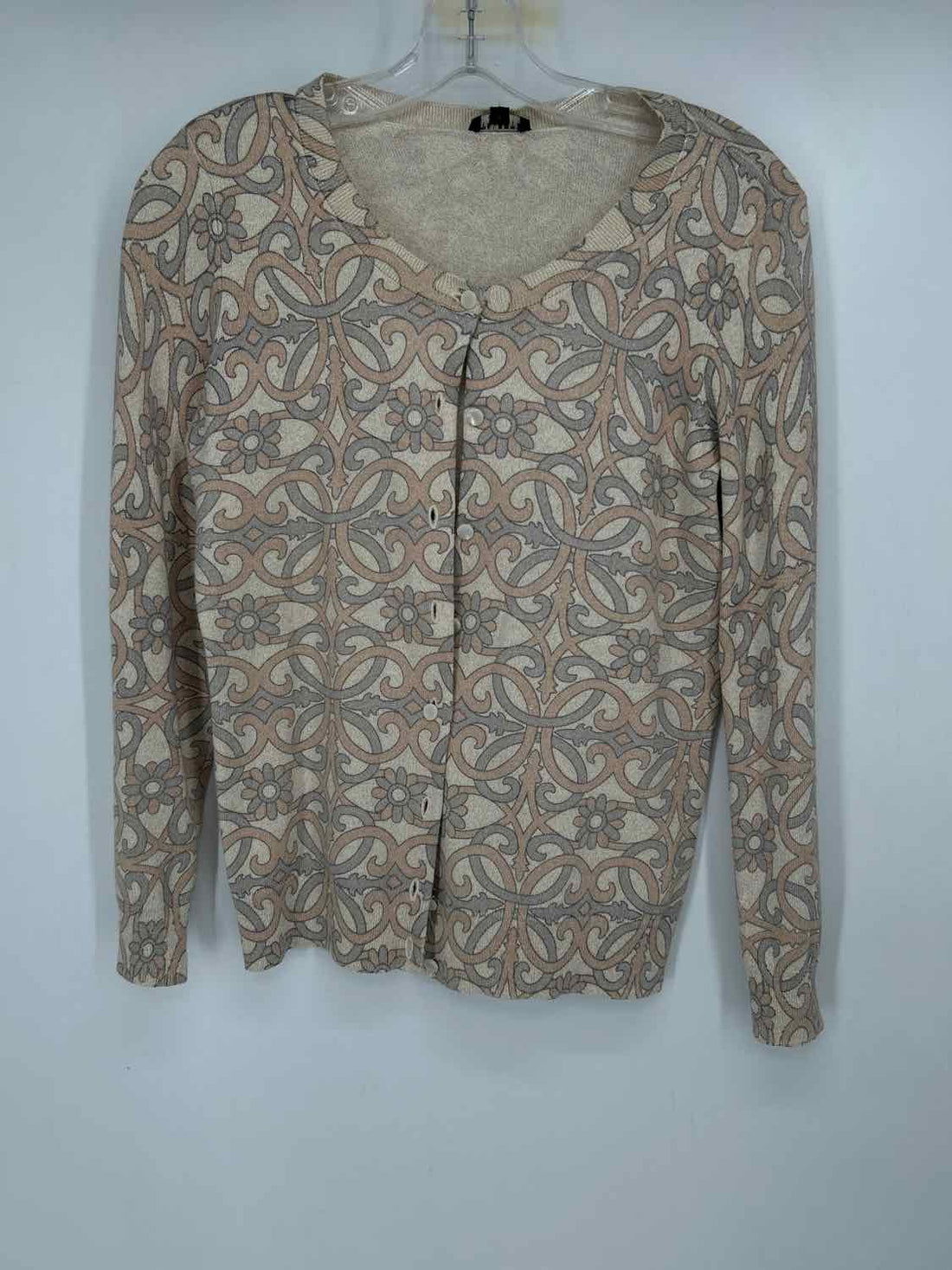 Talbots Size MP Tan & Grey Cardigan