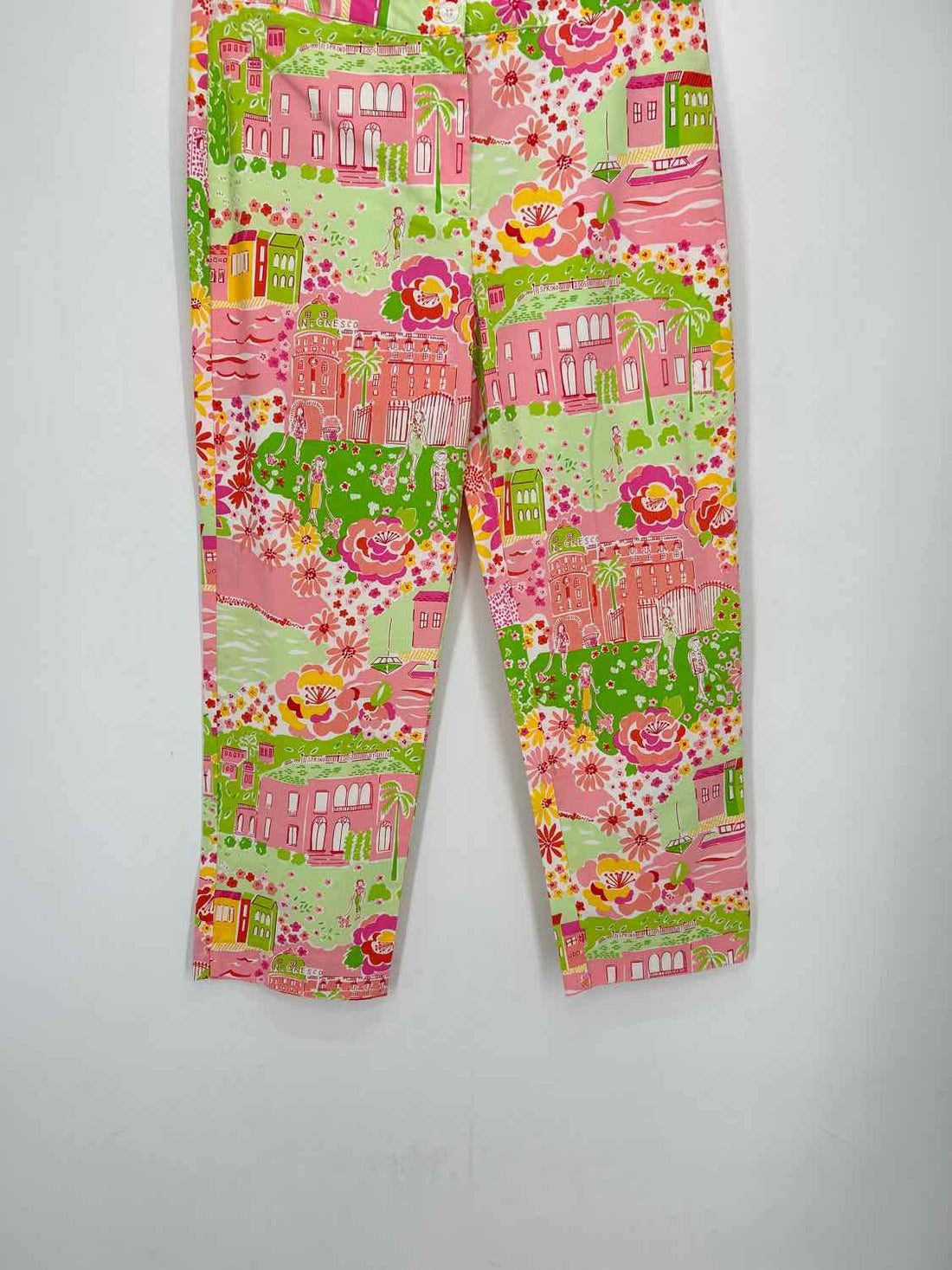 8 Pink & Green Print Vintage Lilly Pulitzer Pants