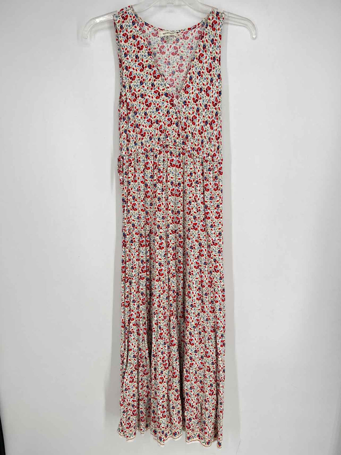 Max Studio Size XS White & Red Print Sleeveless Dress