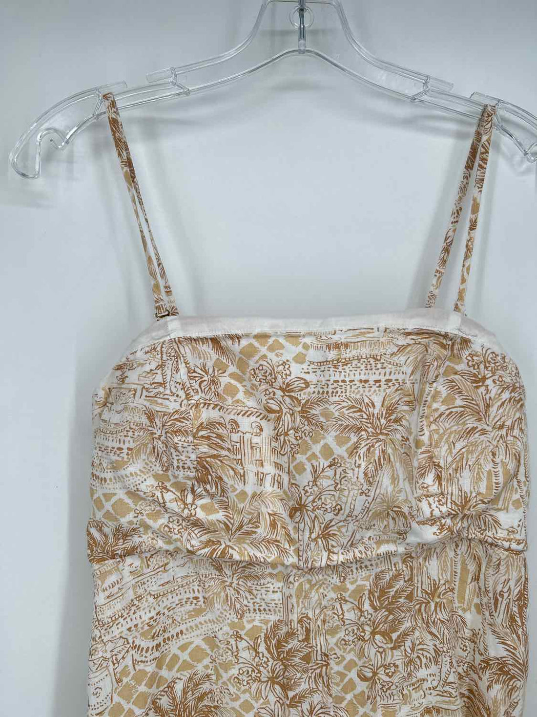Lilly Pulitzer 6 White & Tan Print Sleeveless Lilly Pulitzer Dress